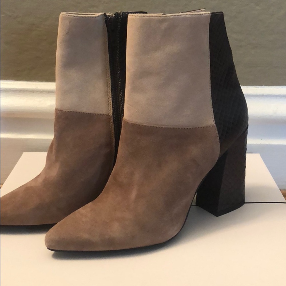 Kristin Cavallari Color Block/Snake Skin Boots